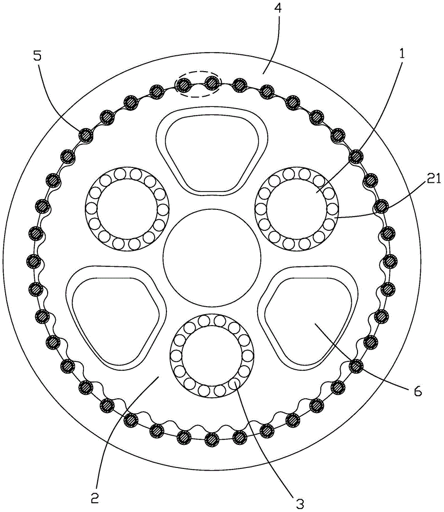 Elastic roller, pin-teeth cycloidal reducer and bearing