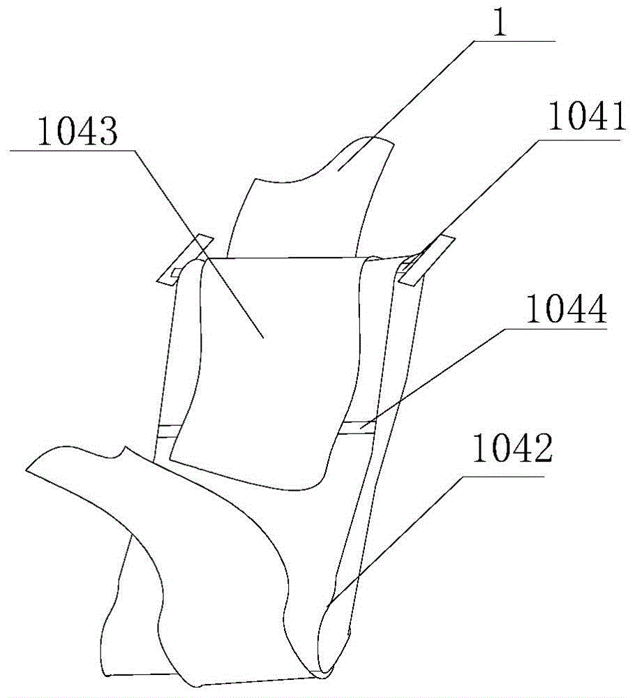 An anti-flying bag device in the production process of plastic bags