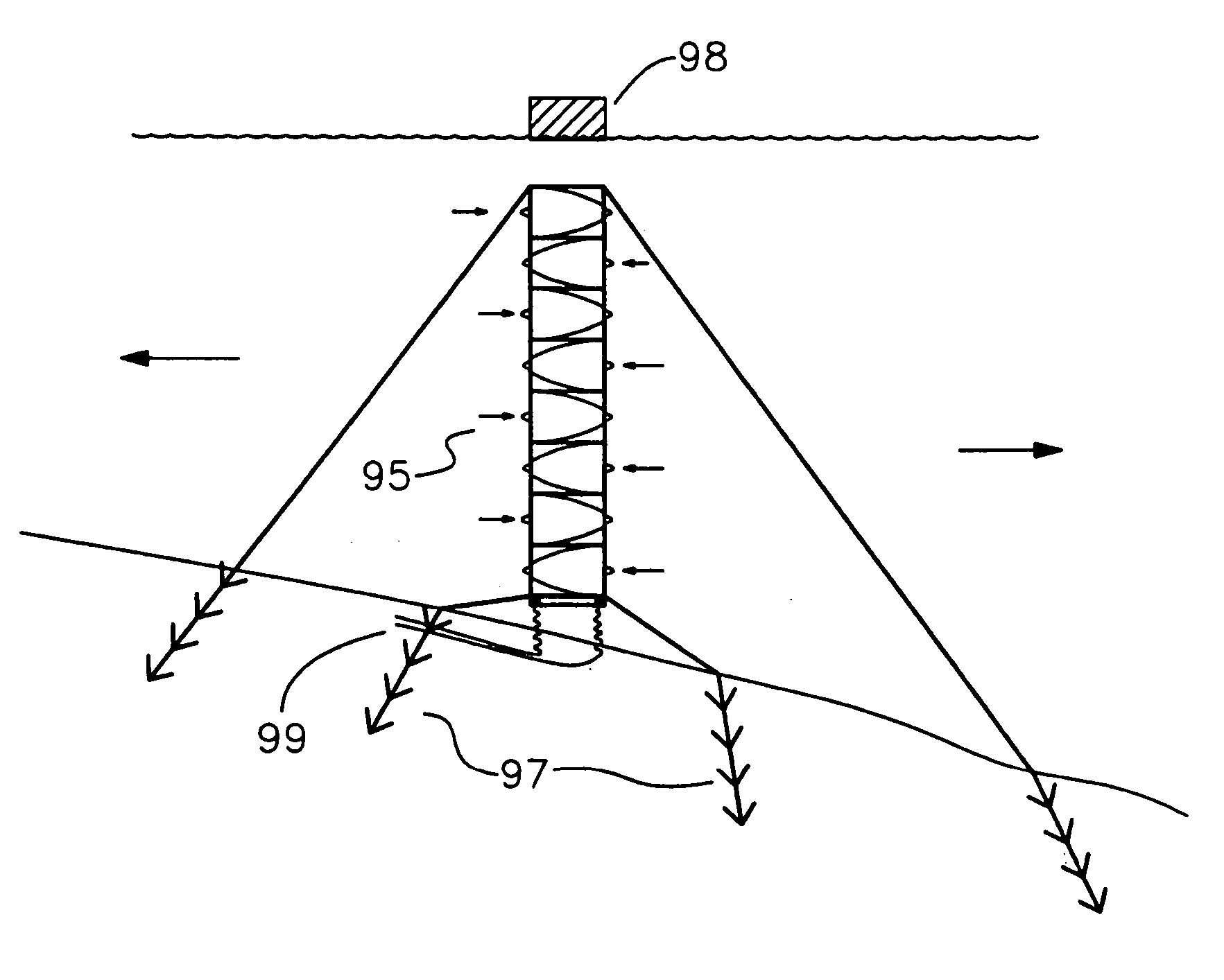 Machine and system for power generation through movement of water