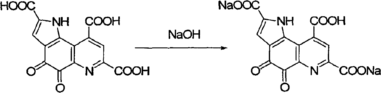 Pyrro-quinoline quinine sodium salt derivative and preparation method thereof