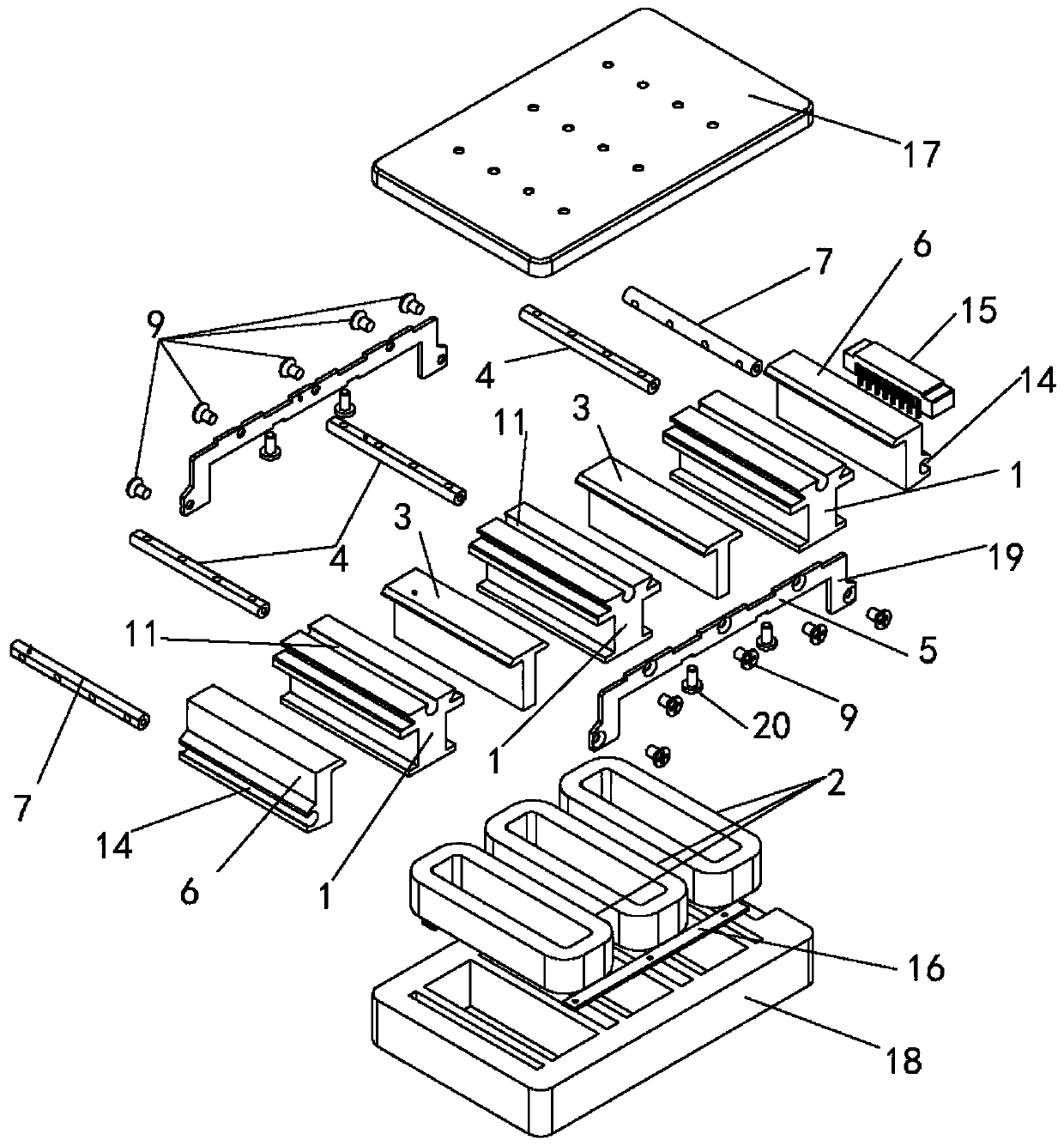 A spliced ​​flat motor mover structure