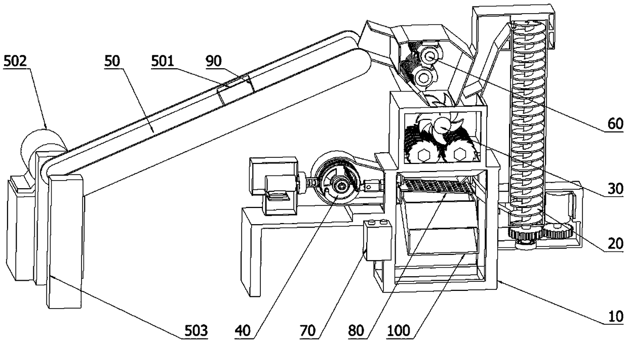 Crushing device for wasted circuit board