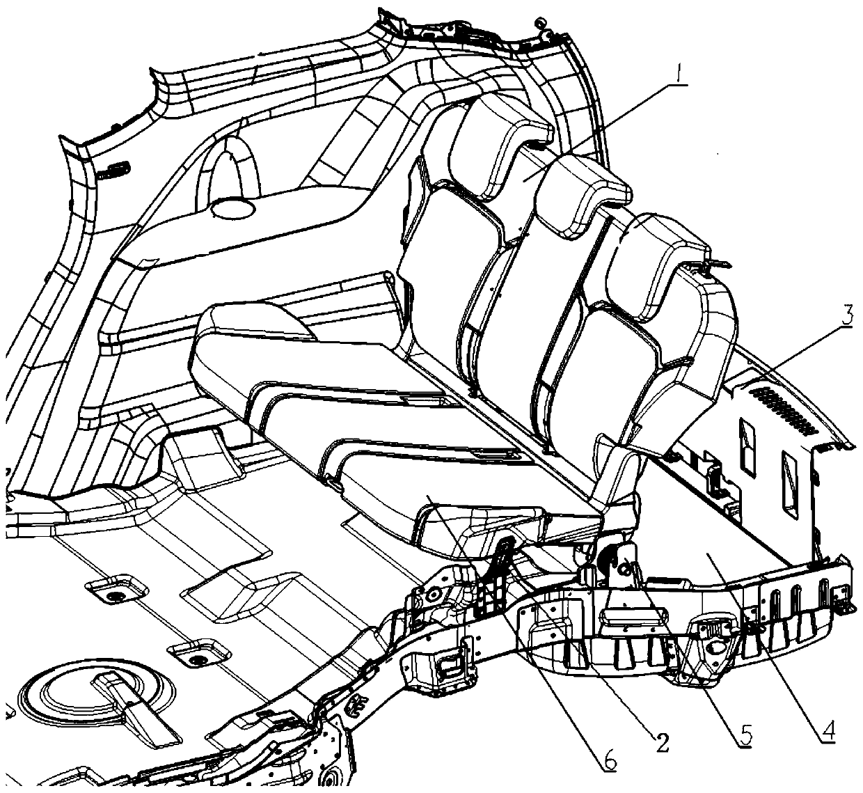 Folding flat car seat assembly and using method thereof