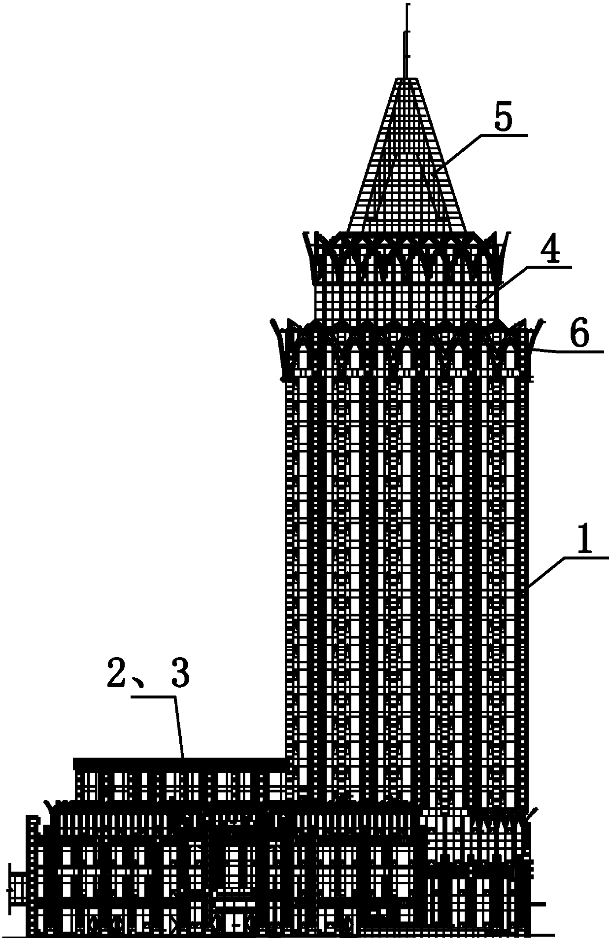 An architectural petal steel structure decoration body