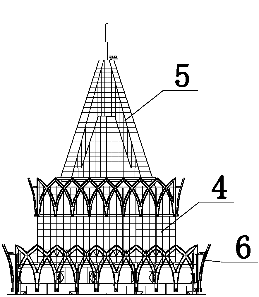 An architectural petal steel structure decoration body