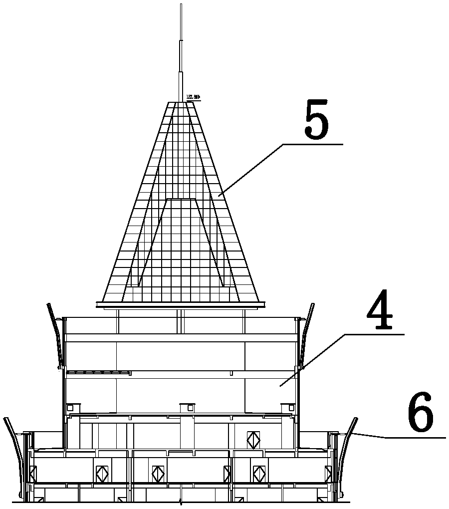 An architectural petal steel structure decoration body