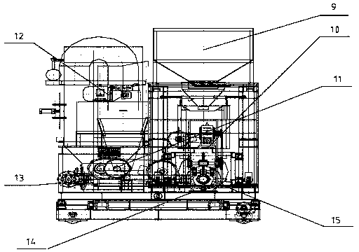 Integrated furnace charge pellet pneumatic packing and reducing slag pneumatic raking machine for magnesium metal reduction tank