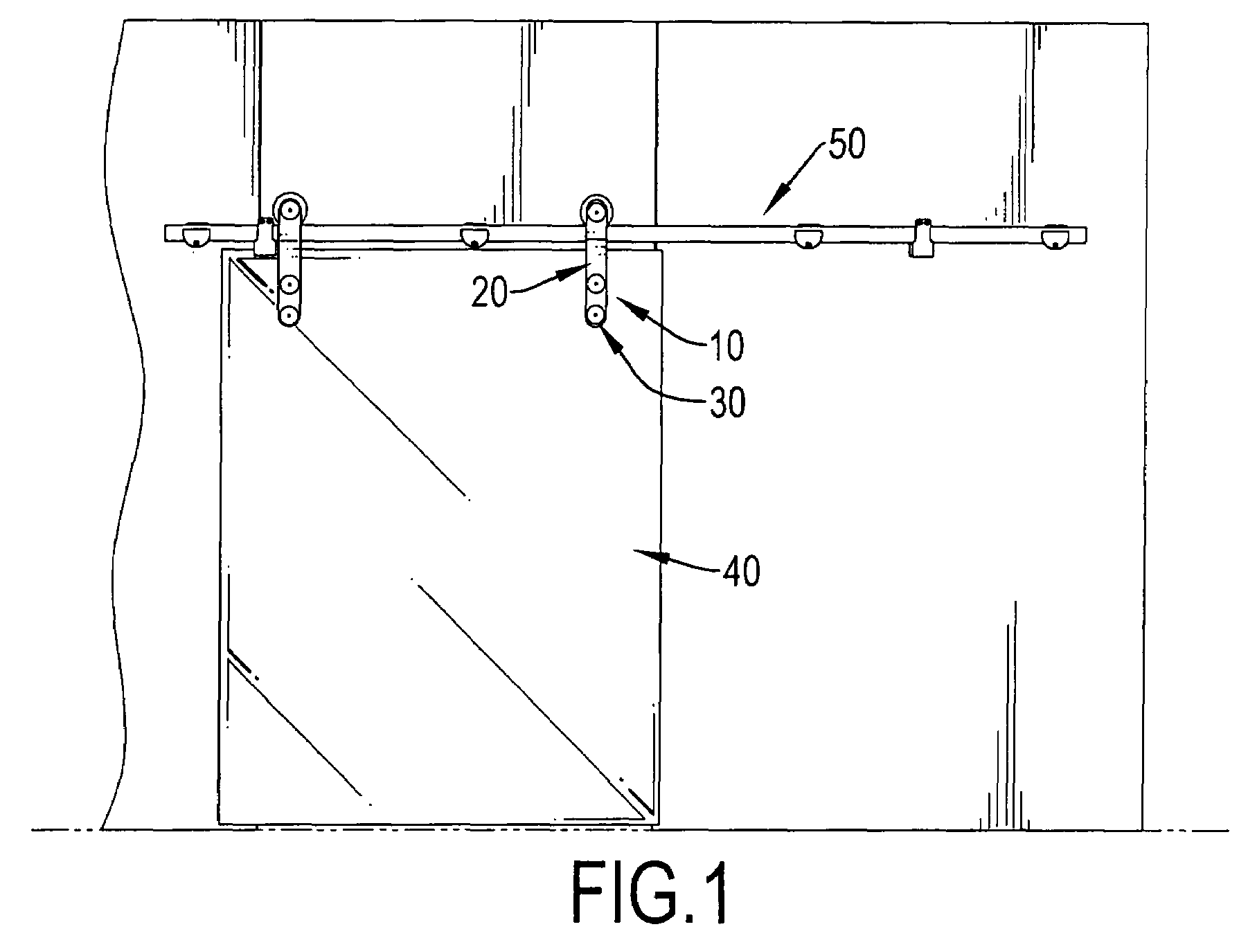 Roller assembly for a frameless sliding glass door