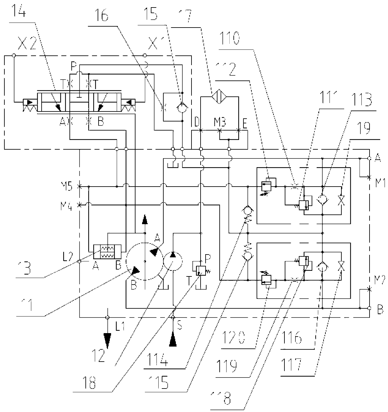 Multifunctional automatic drill feeding system of hydraulic motor of petroleum drilling machine