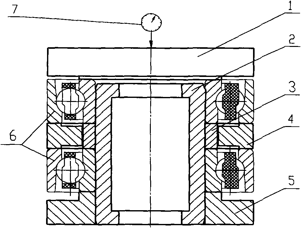 Device for measuring axial internal clearance of matched angular contact ball bearing