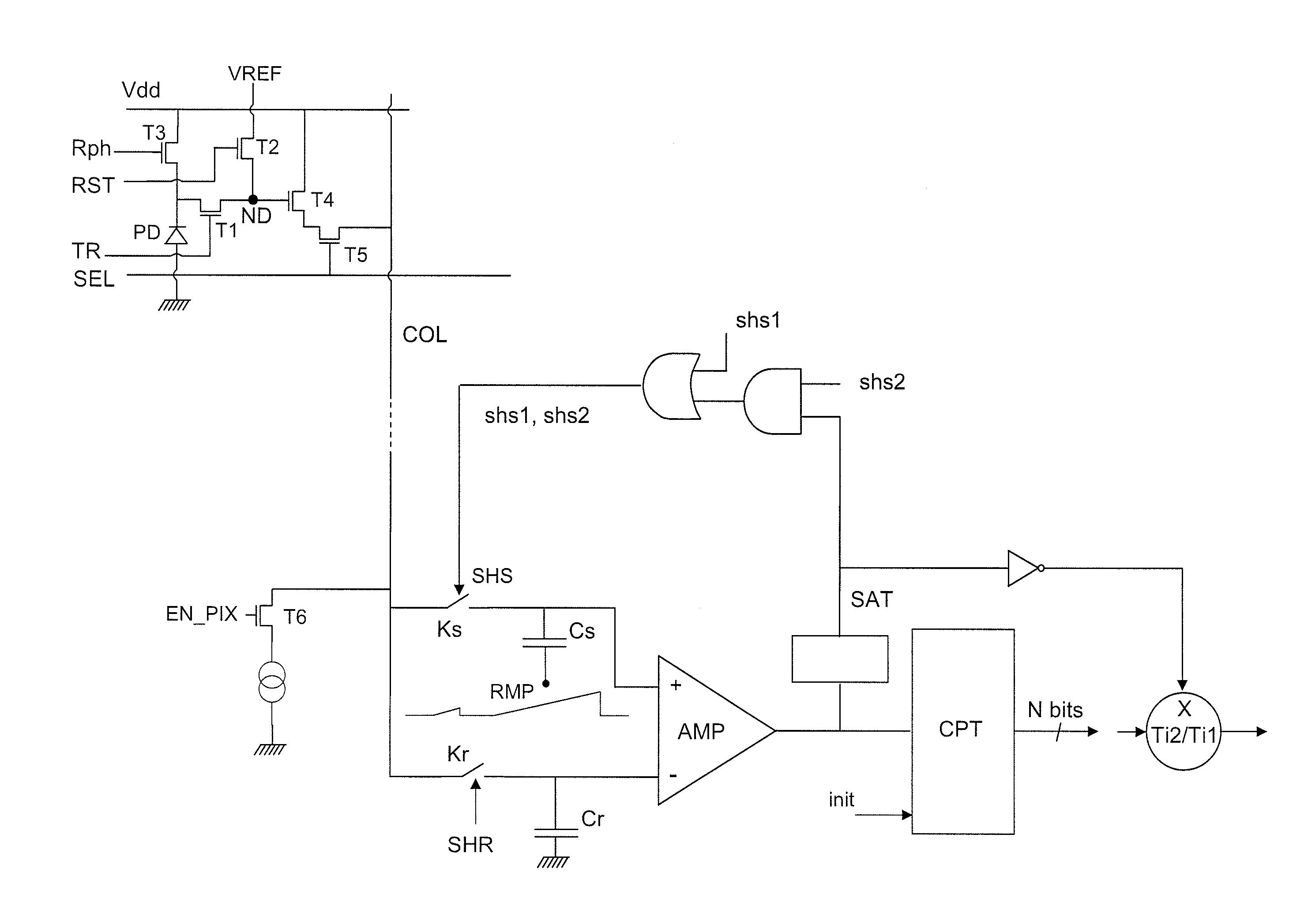 Image sensor with double integration time and conditional selection