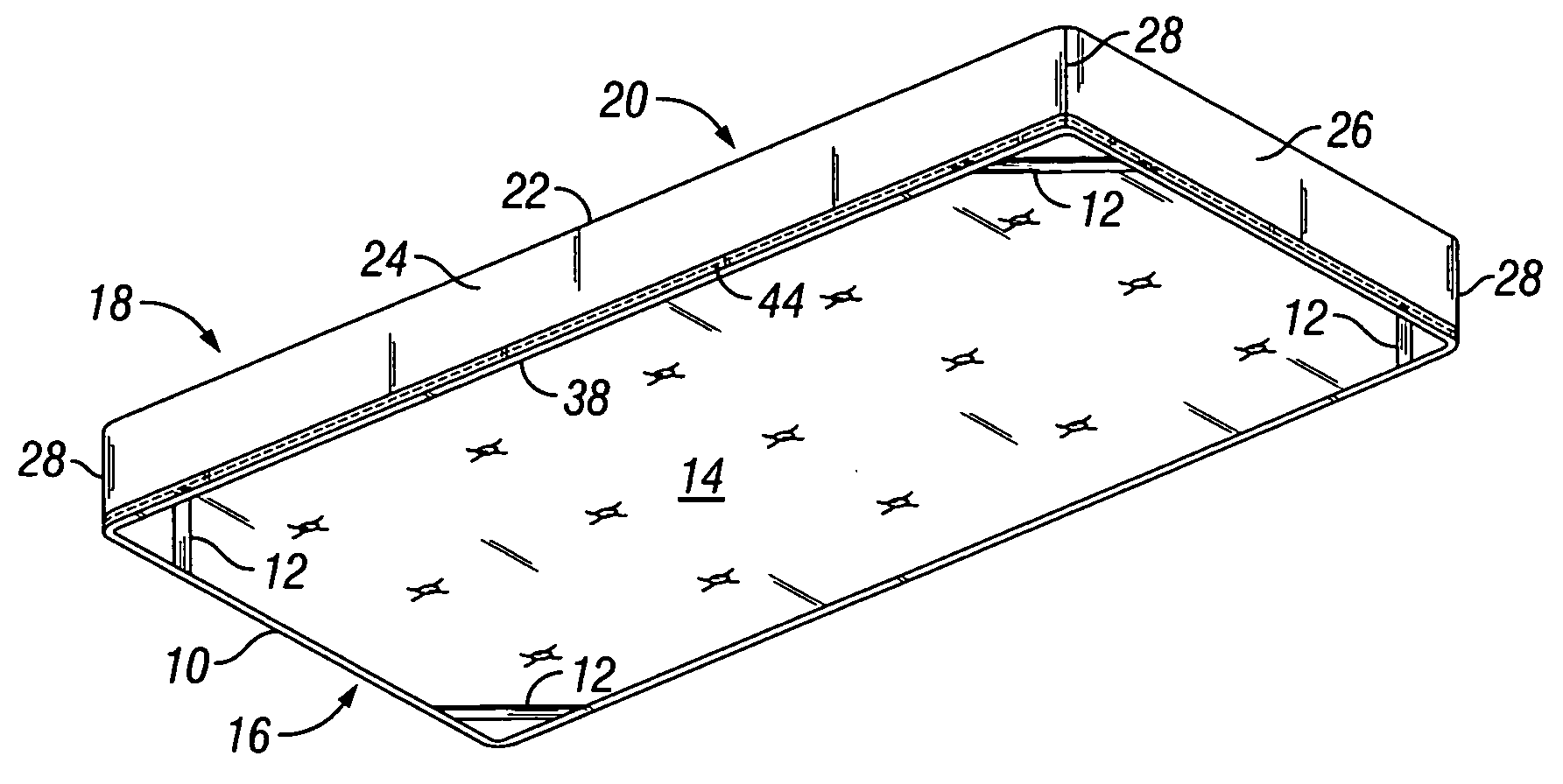 Fitted covering having diagonal elastic bands