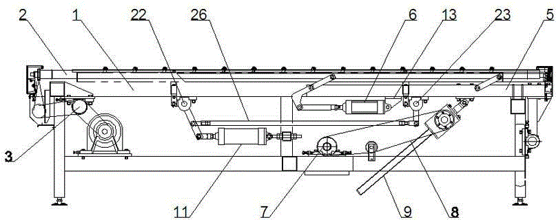 Glass conveying platform with glass turnover function