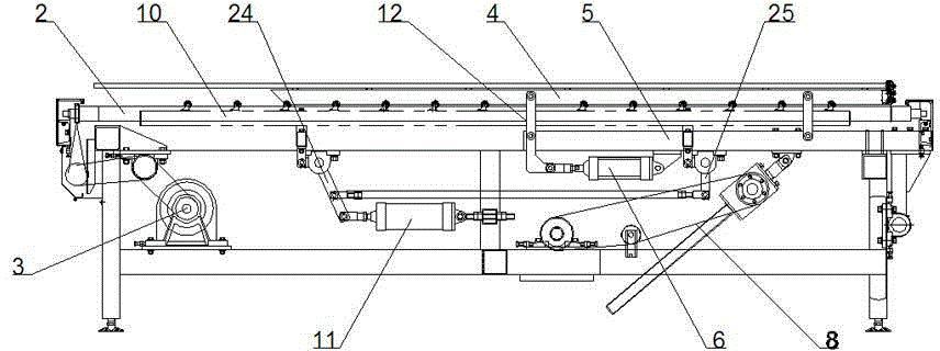 Glass conveying platform with glass turnover function