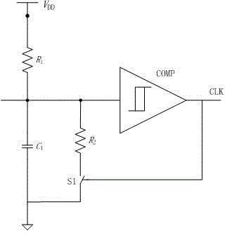 High-precision relaxation oscillator capable of being trimmed and regulated