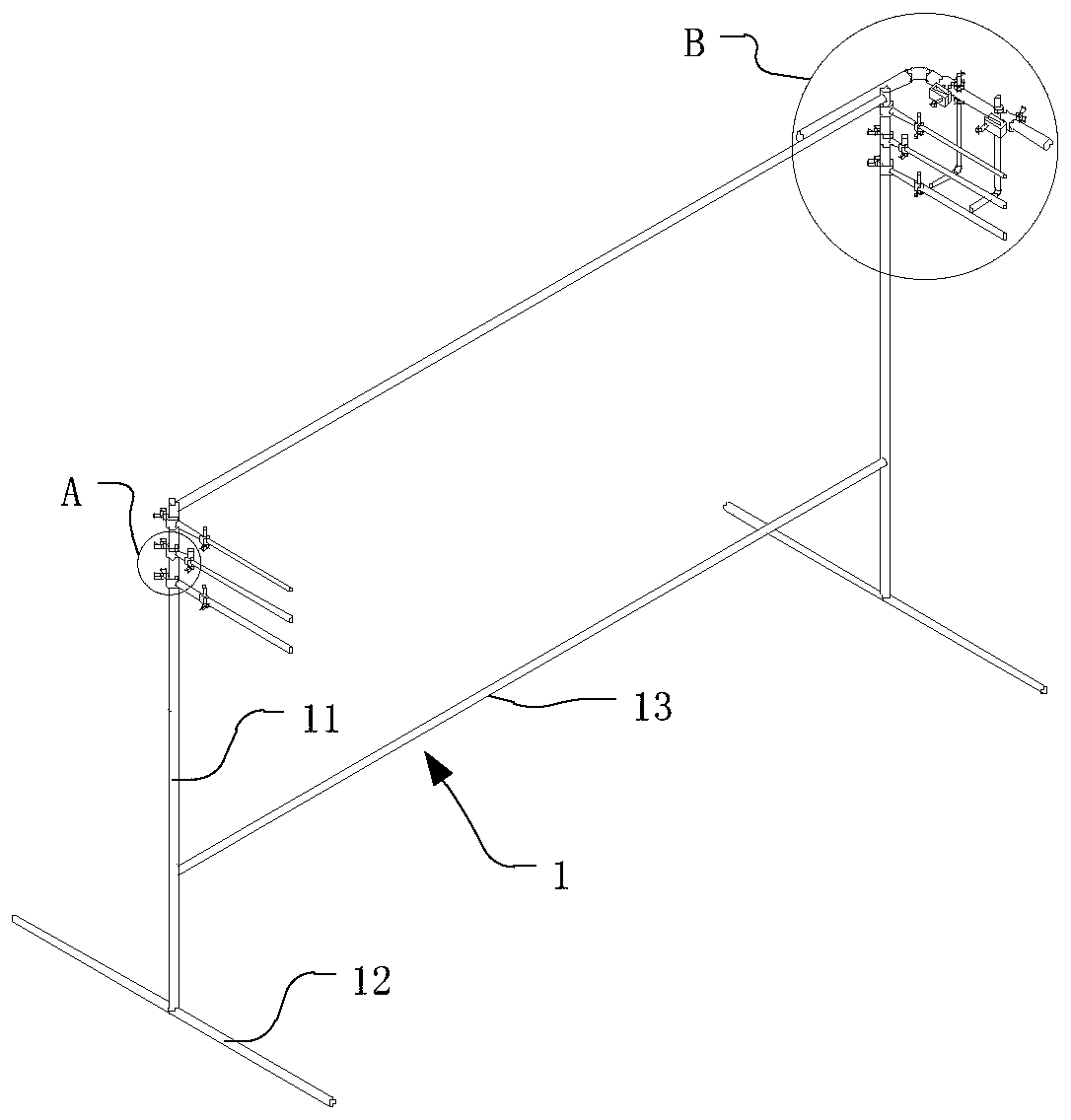 Cutting pile rebar cage welding device