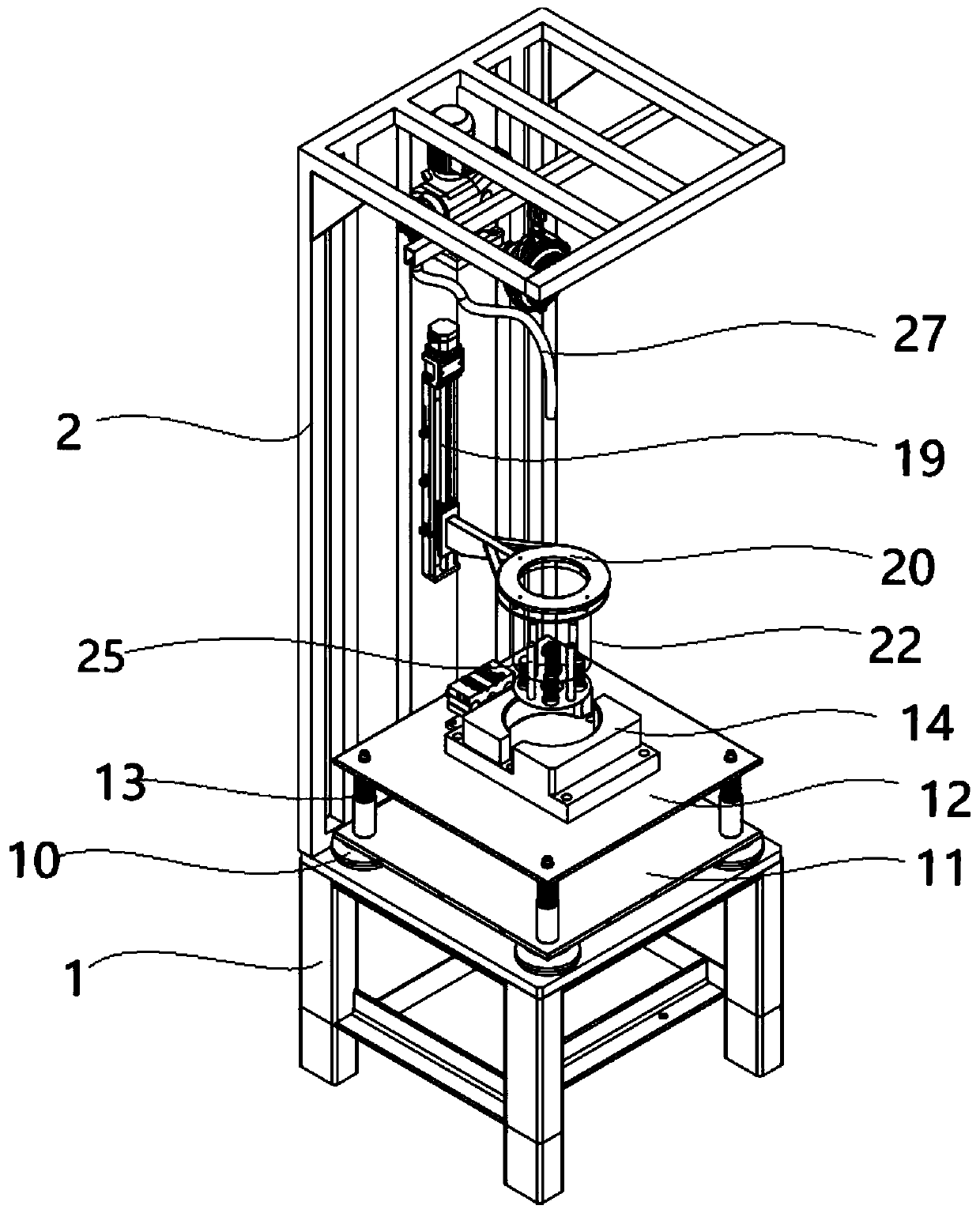 Drying agent automatic filling and vibration compacting device