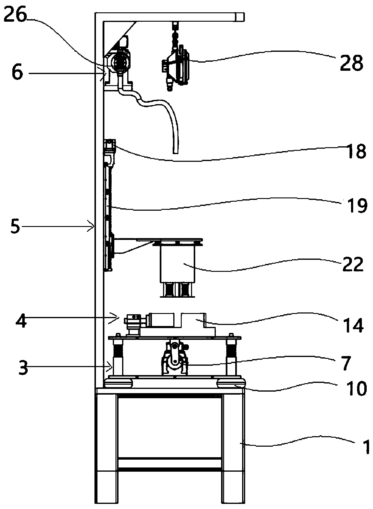 Drying agent automatic filling and vibration compacting device