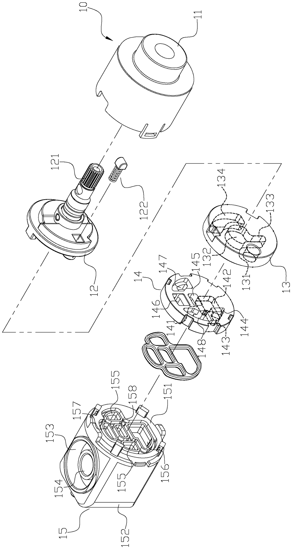 Pipe-in-pipe faucet water control valve