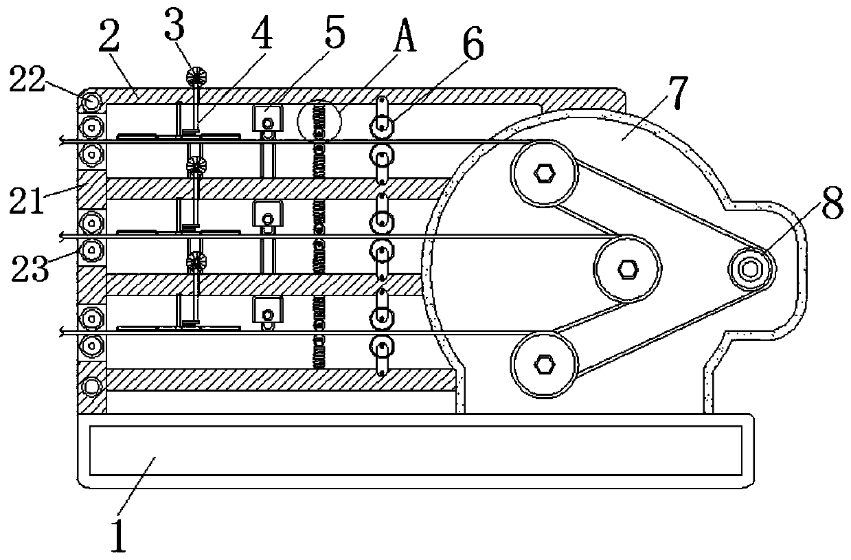 Vamp cloth rolling device of anti-deviation structure for production of cotton shoes