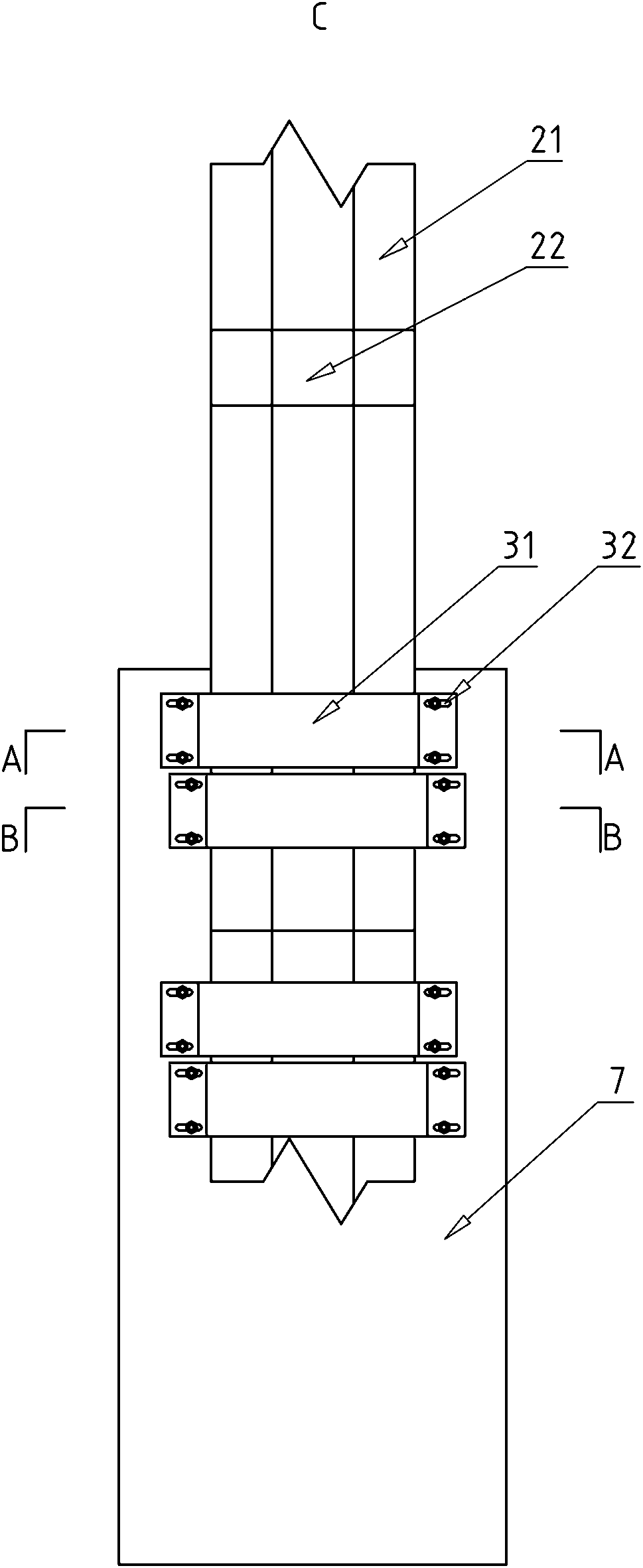 Adjustable support frame used for drilling hole upward and vertically