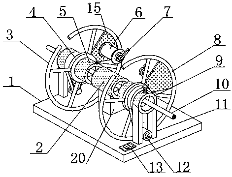 Winding device for cable protective sleeve