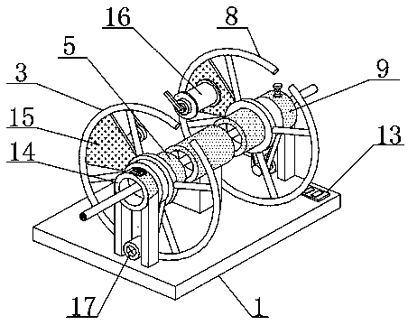 Winding device for cable protective sleeve