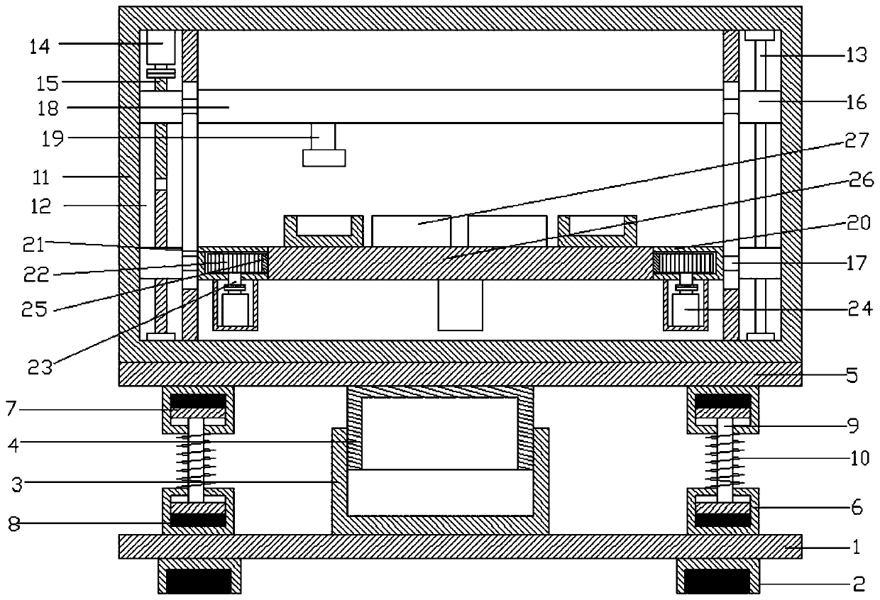 A two-way movable and rotatable stamping die