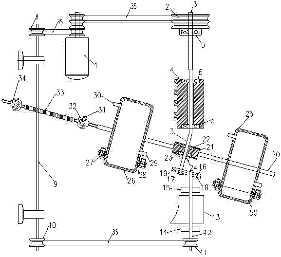 One-axle multi-cylinder multi-dimensional ball hammer type micro-nano high-energy ball mill