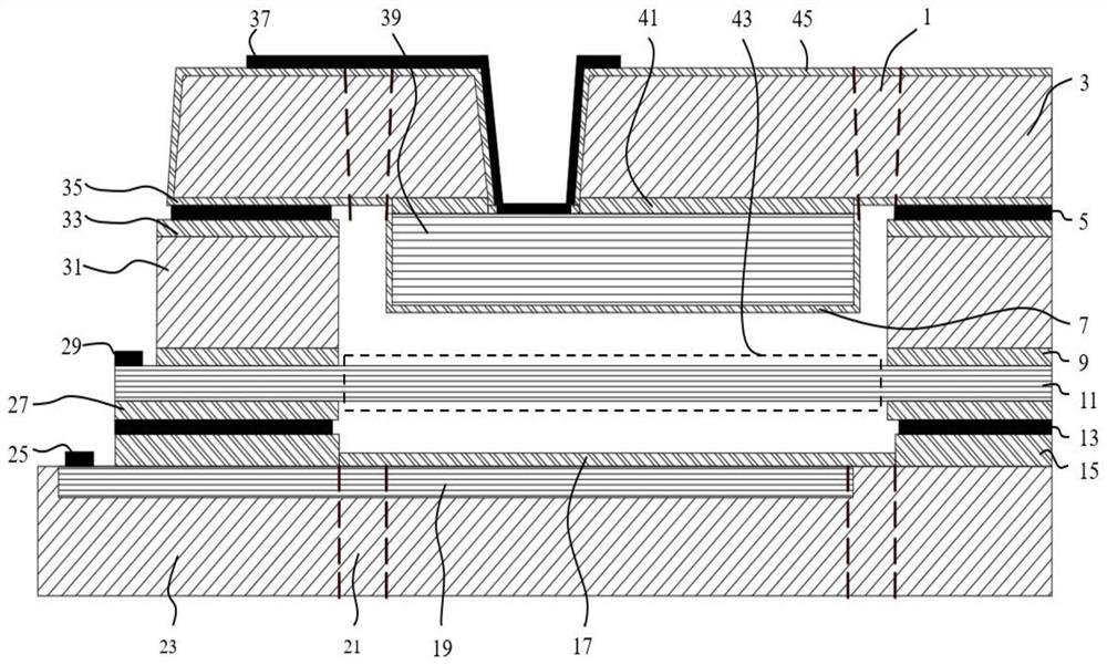 Capacitive differential pressure sensor, manufacturing method and application thereof