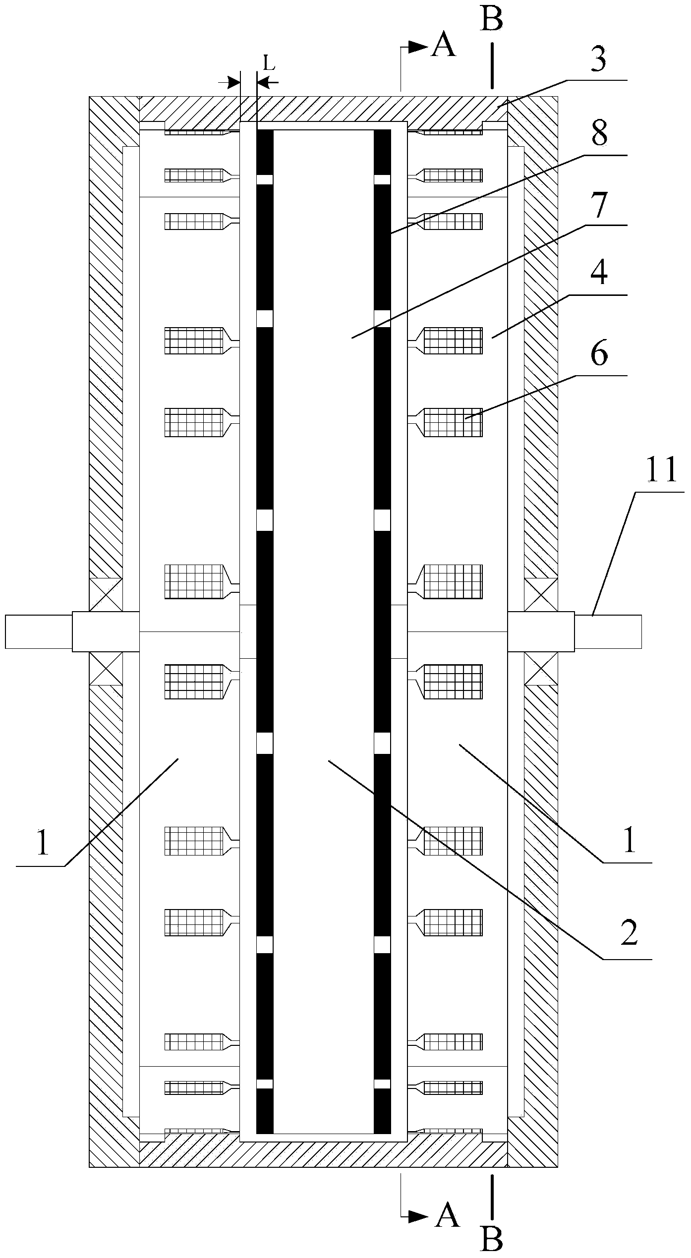 Axial magnetic flow modularized multi-phase motor having high magnetic isolation capacity