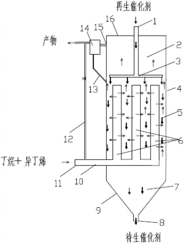 Moving-bed reactor, solid acid alkylation reaction system and solid acid alkylation reaction method