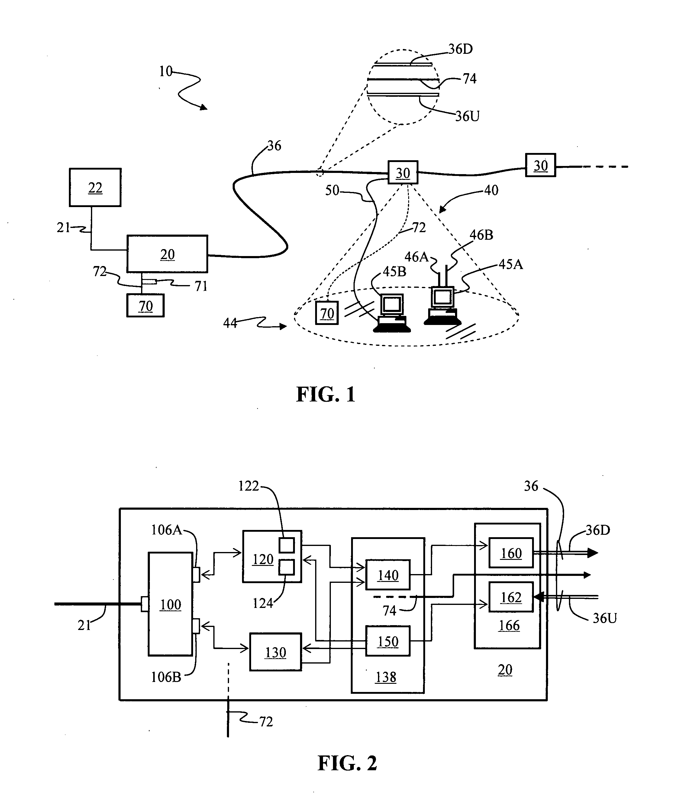 Hybrid wireless/wired RoF  transponder and hybrid RoF communication system using same