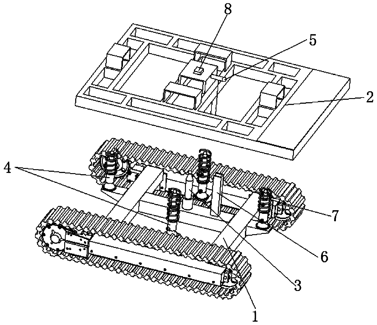 Novel leveling device for orchard operation platform