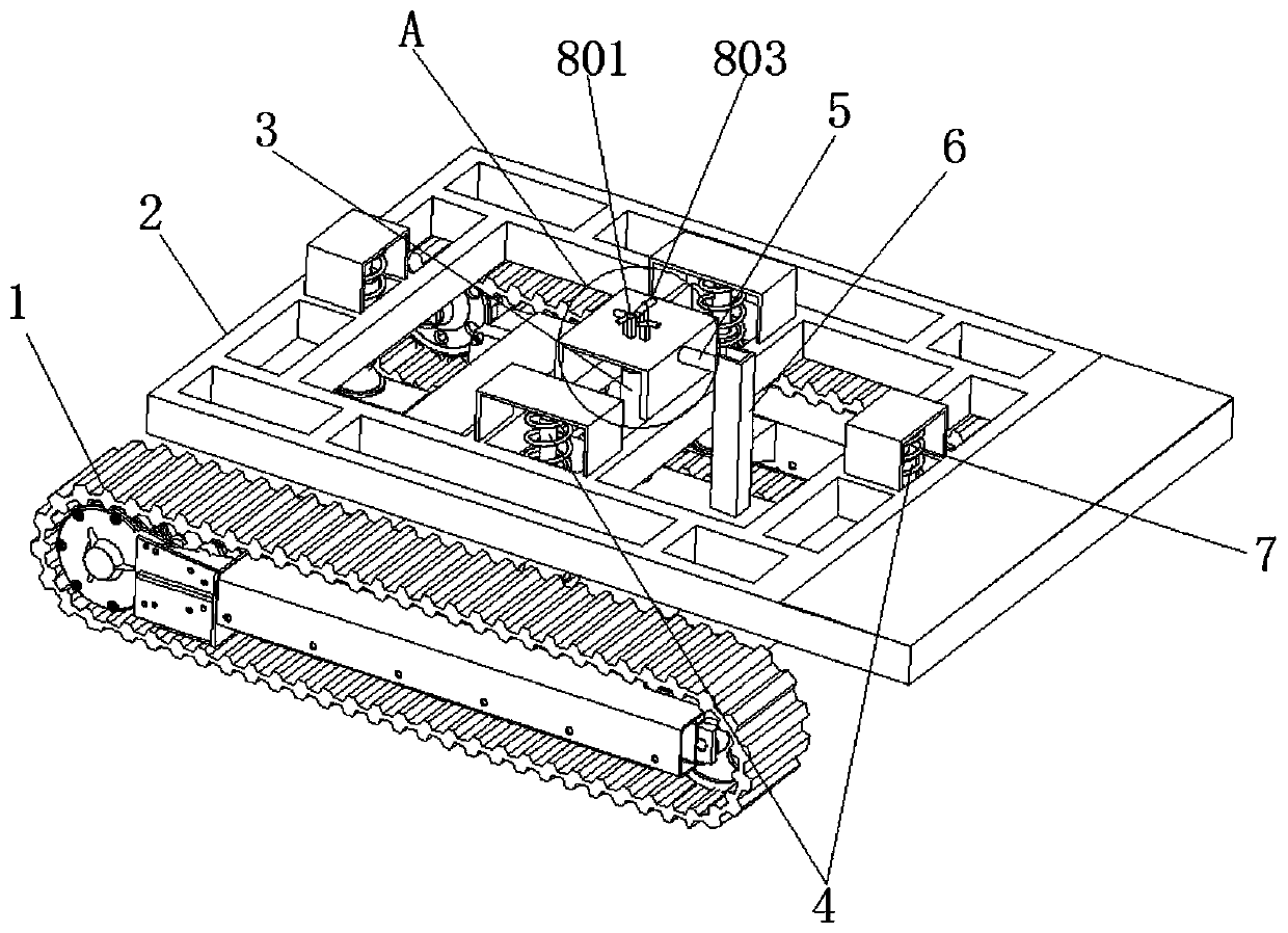 Novel leveling device for orchard operation platform