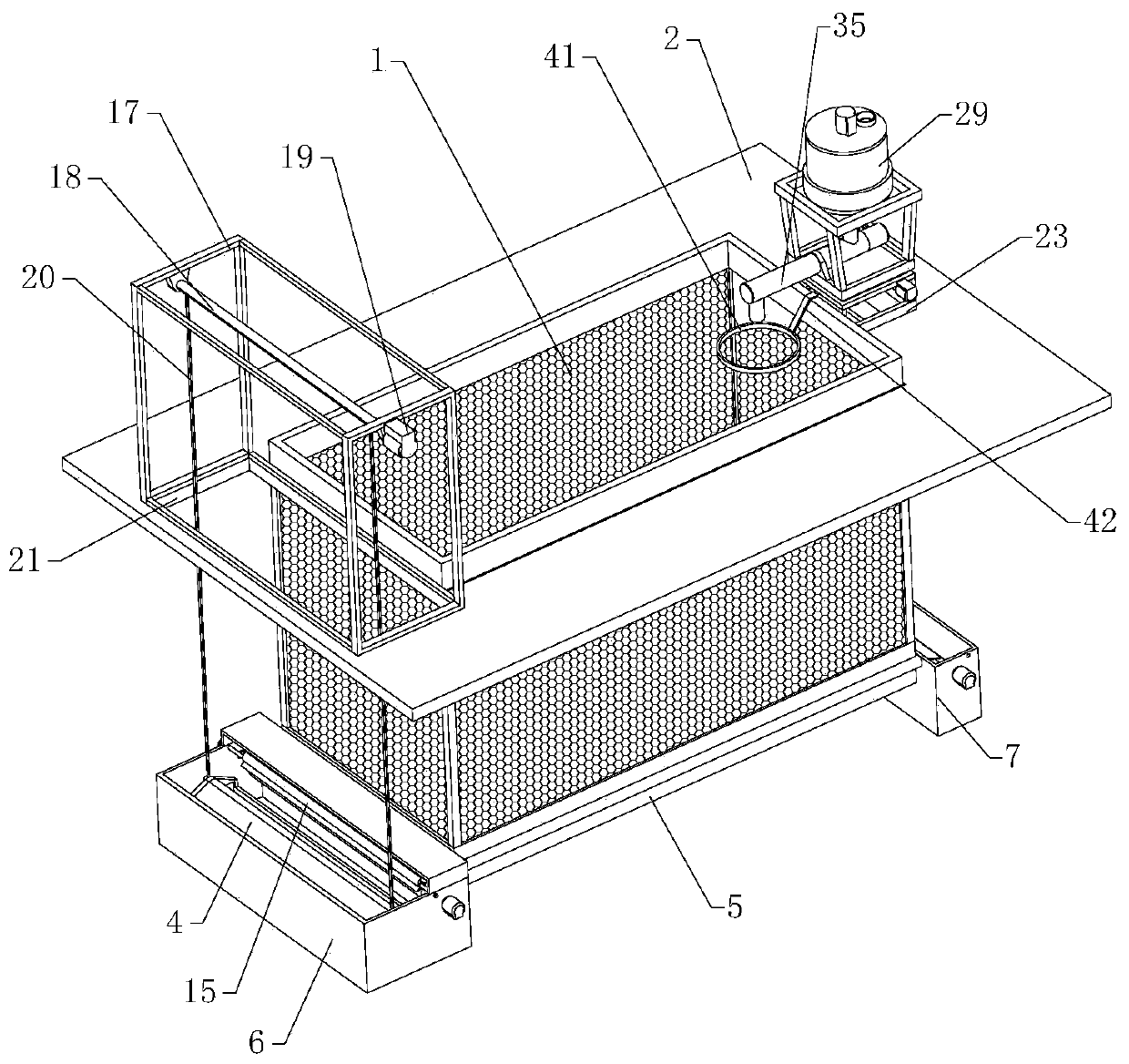 Feeding and fecal collection system for fish cage culture