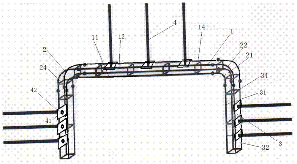 Roadway support truss and mounting method thereof