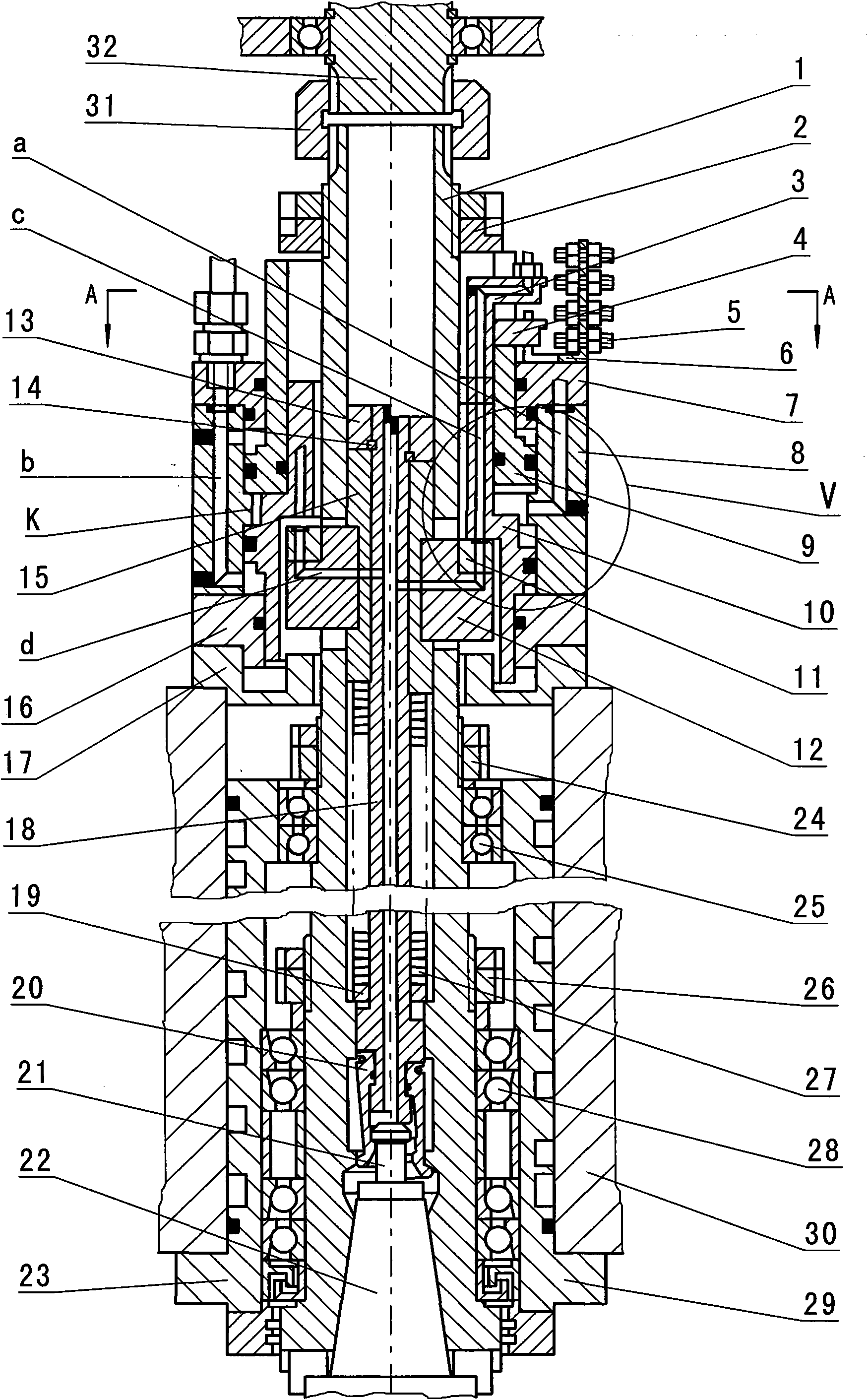 Knife striking and blowing mechanism of direct connected main shaft