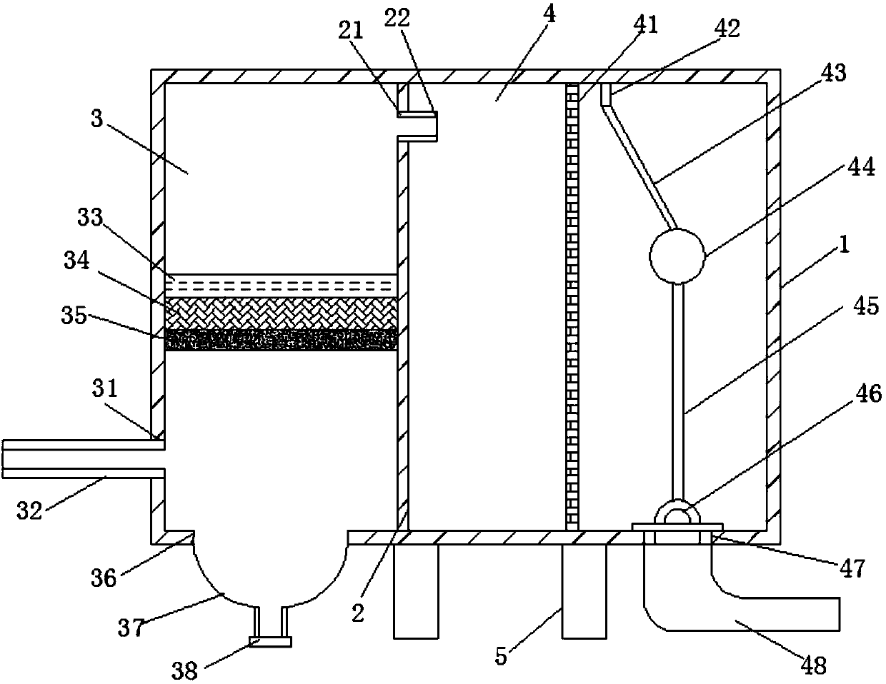 Rural domestic sewage treatment box