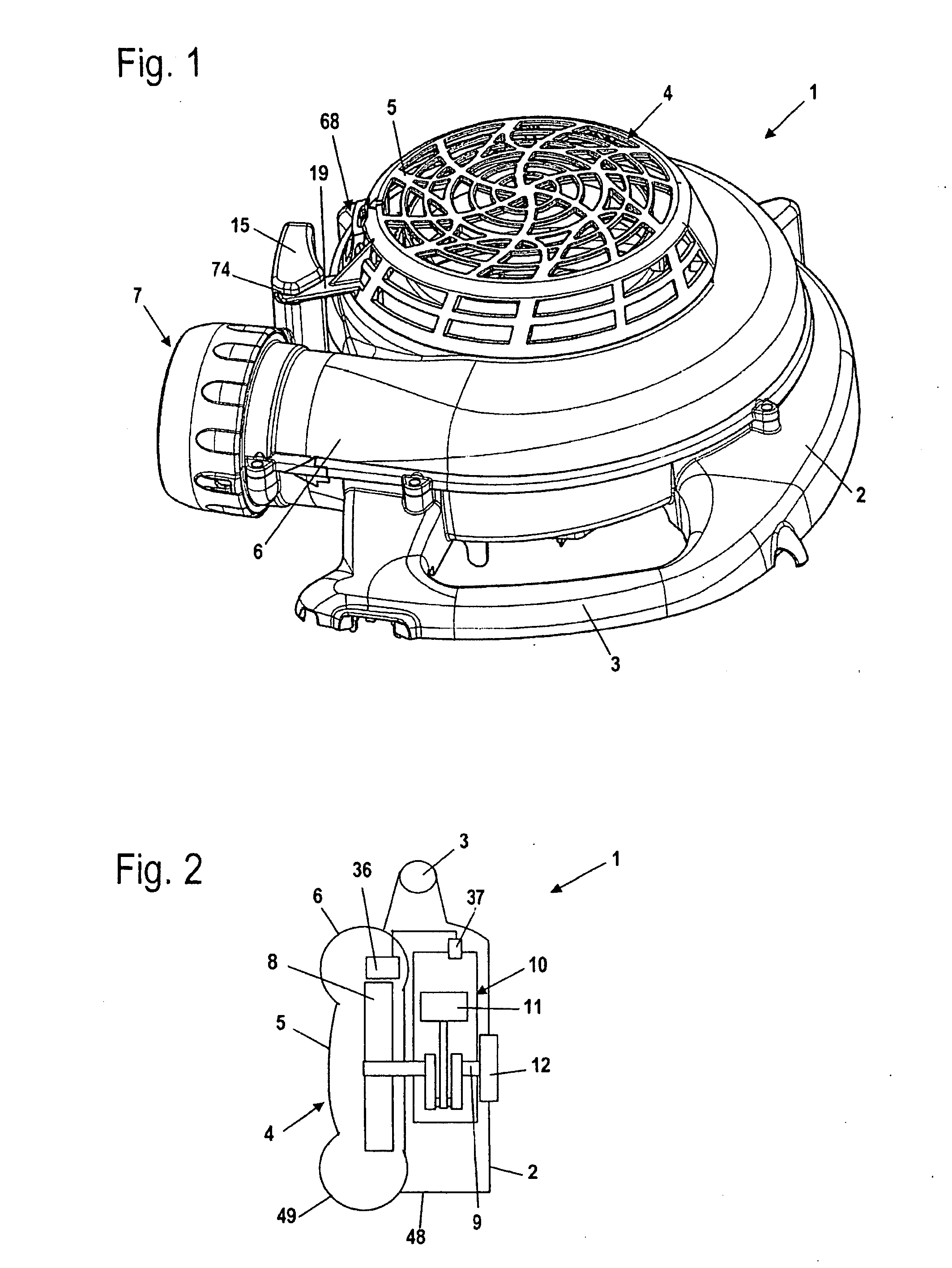 Manually guided blower