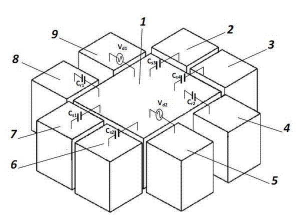 Electrostatically driven capacitively detected micro-solid modal gyroscope