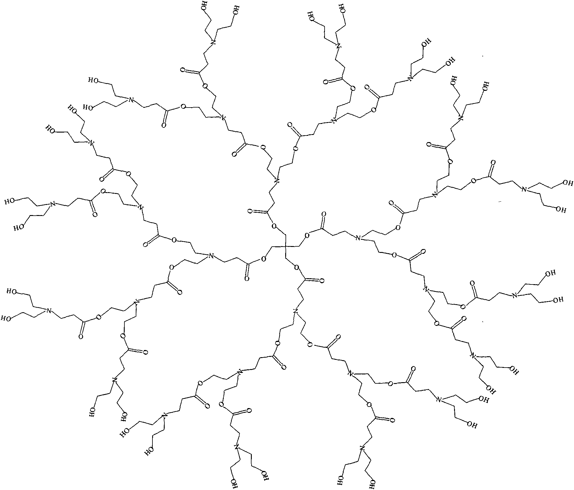 Epoxy end group hyperbranched poly (amide-ester) and preparation method