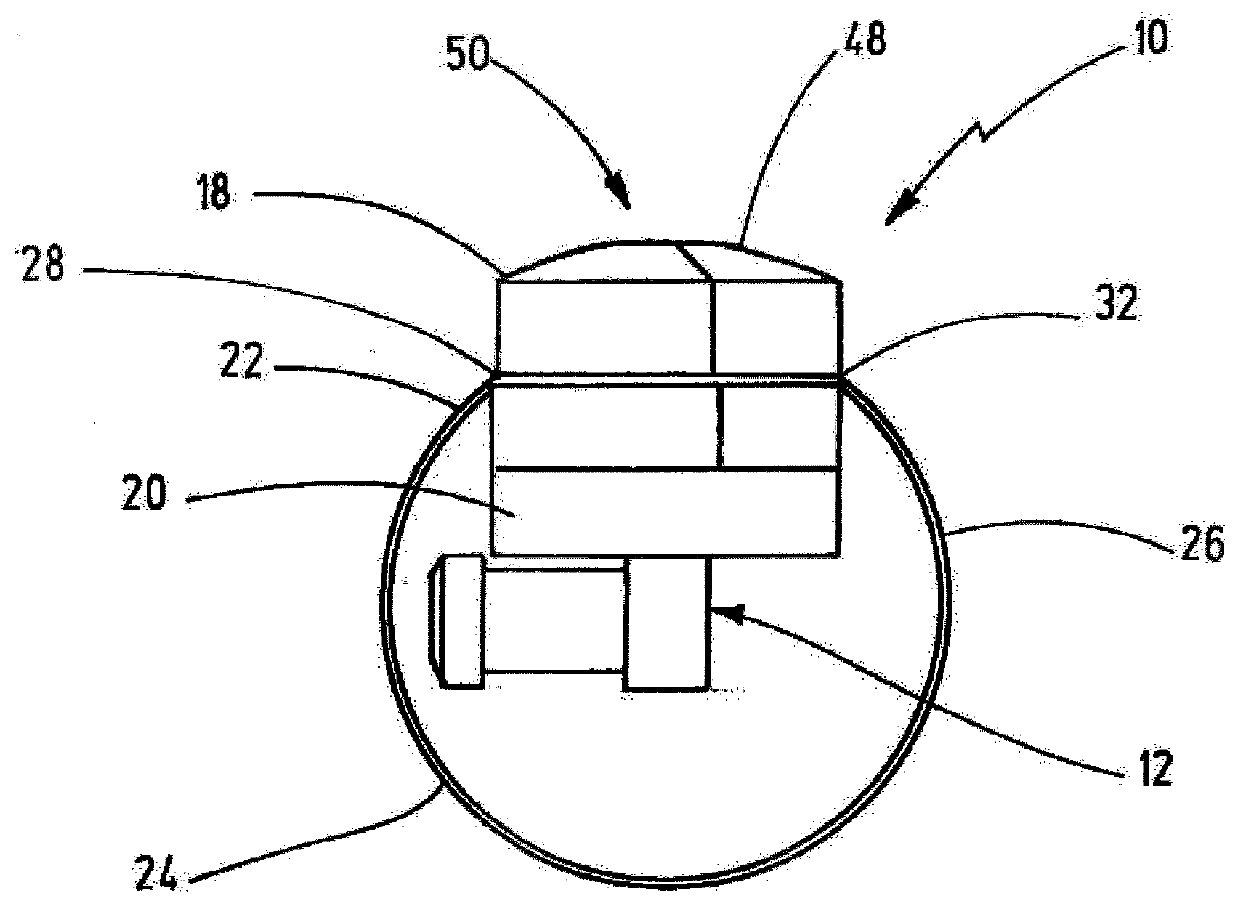 Device for orientation of an optical unit of a camera, said optical unit being arranged inside a housing, and camera having said device