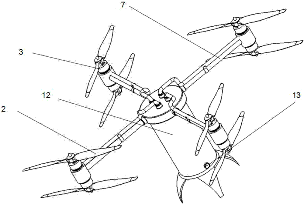 Amphibious quadrotor unmanned aerial vehicle