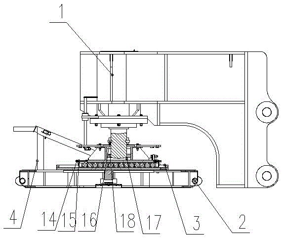 An overall step-by-step transfer device for a roller-row type omnidirectional drilling rig