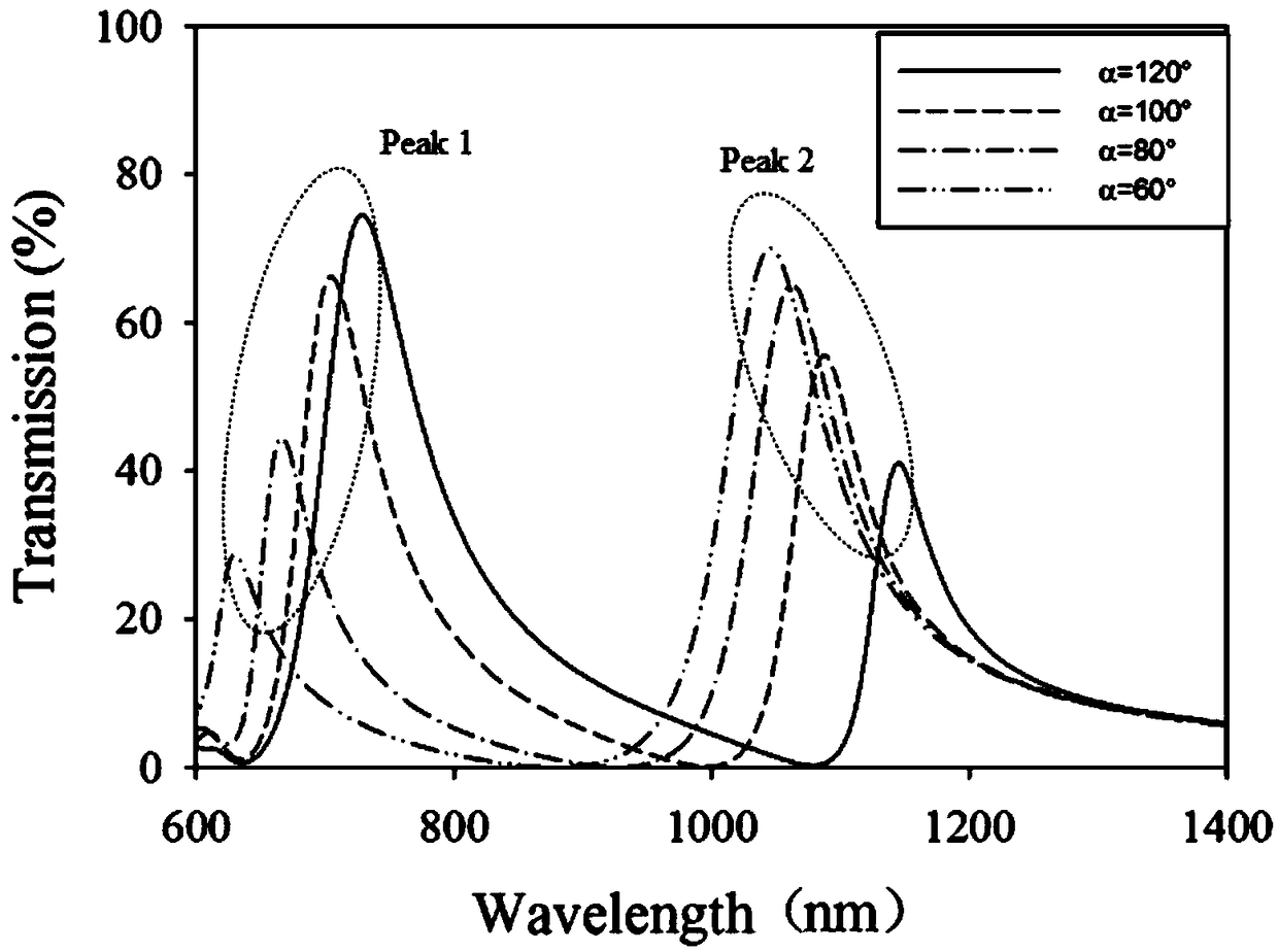 Dual transmission peak plasma optical fiber sensor based on asymmetric opening ring structure