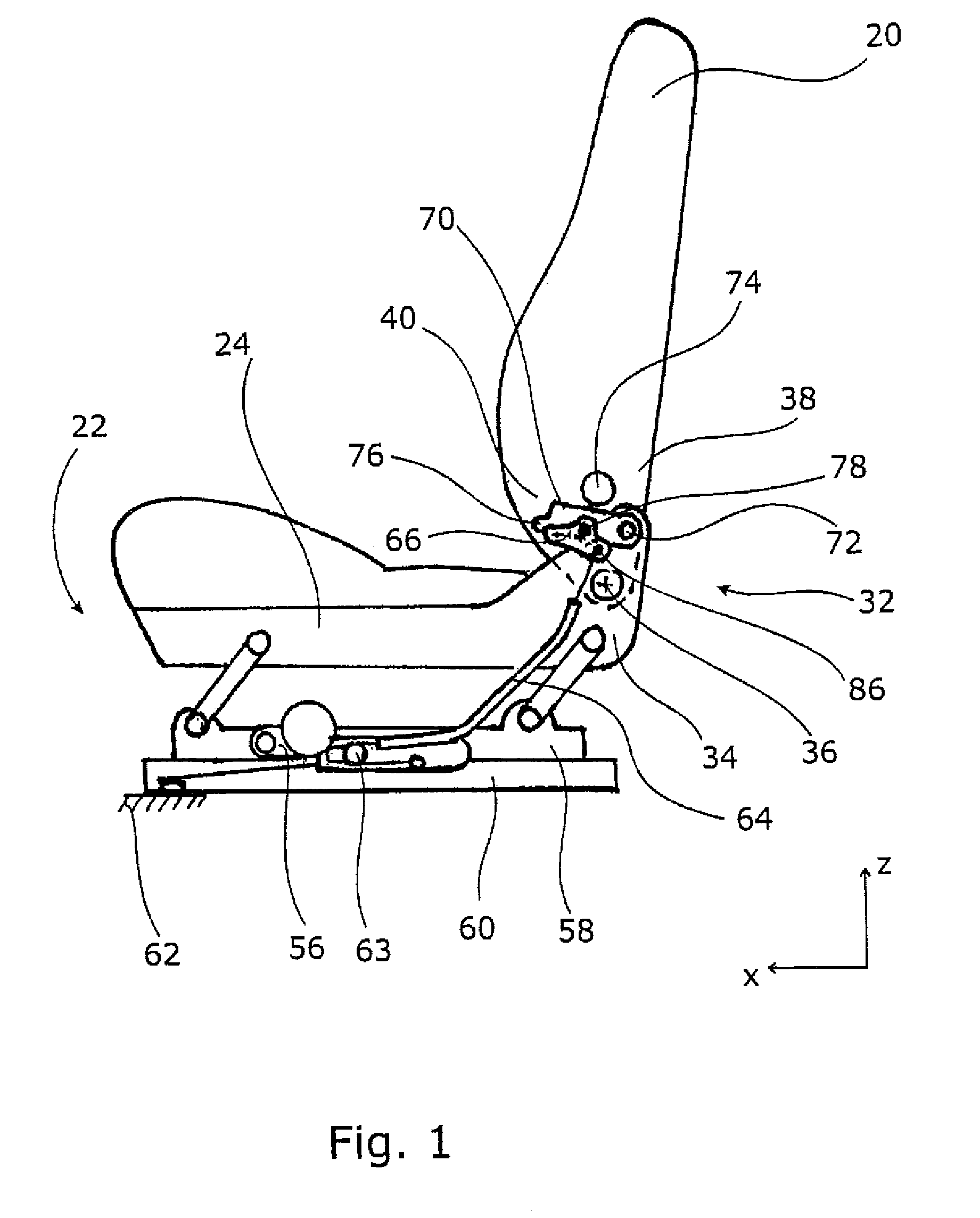 Forwardly movable motor vehicle seat