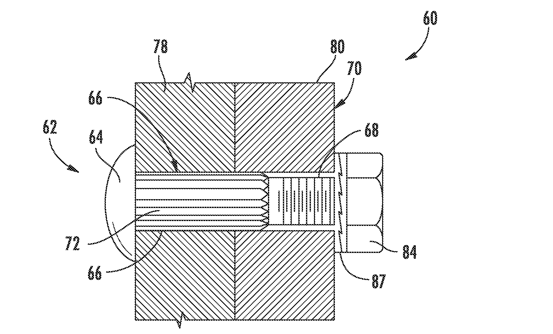 Bolt connection assembly for a wind turbine lattice tower structure