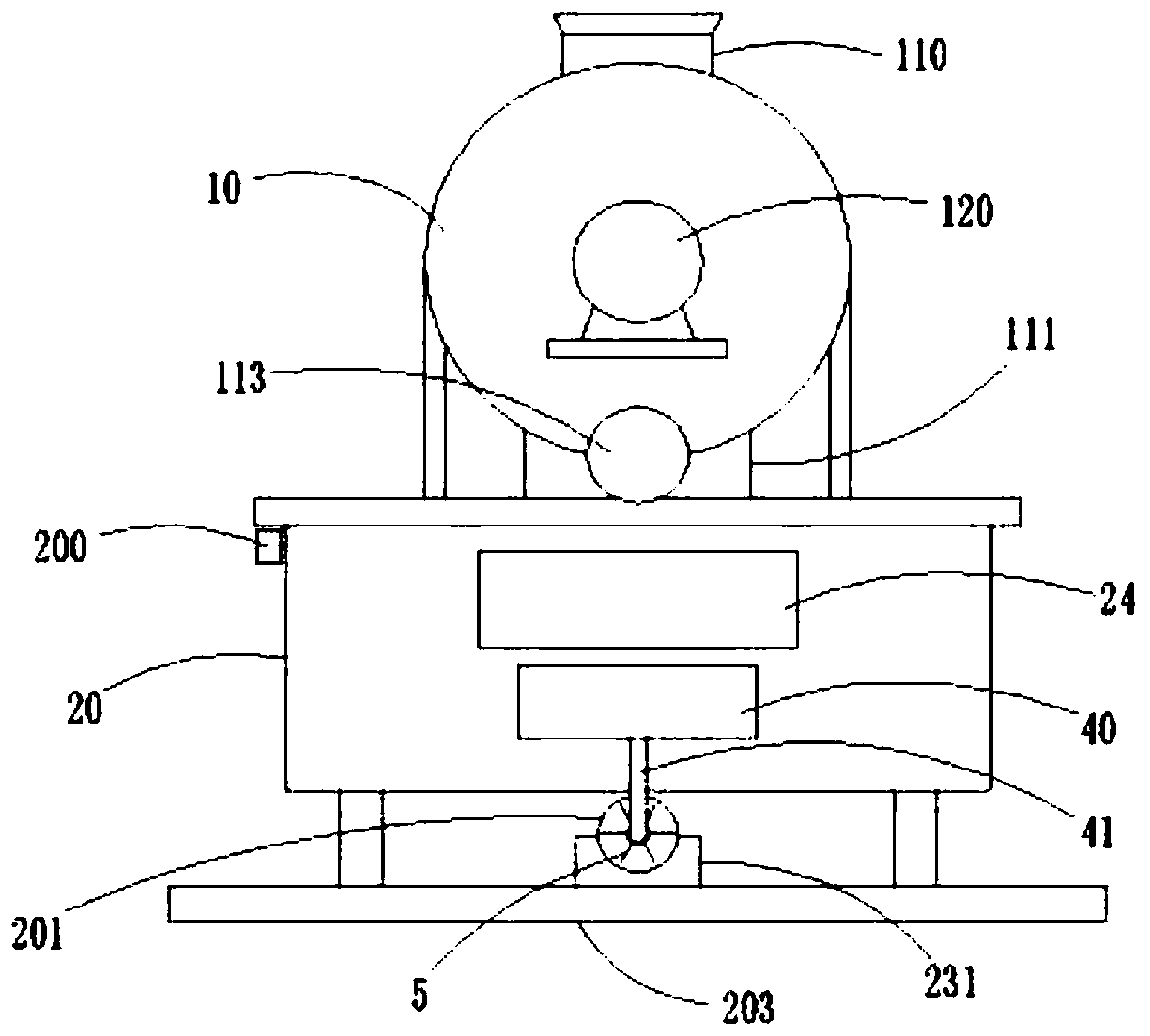 Integrated device for persistent organic contaminated soil remediation treatment