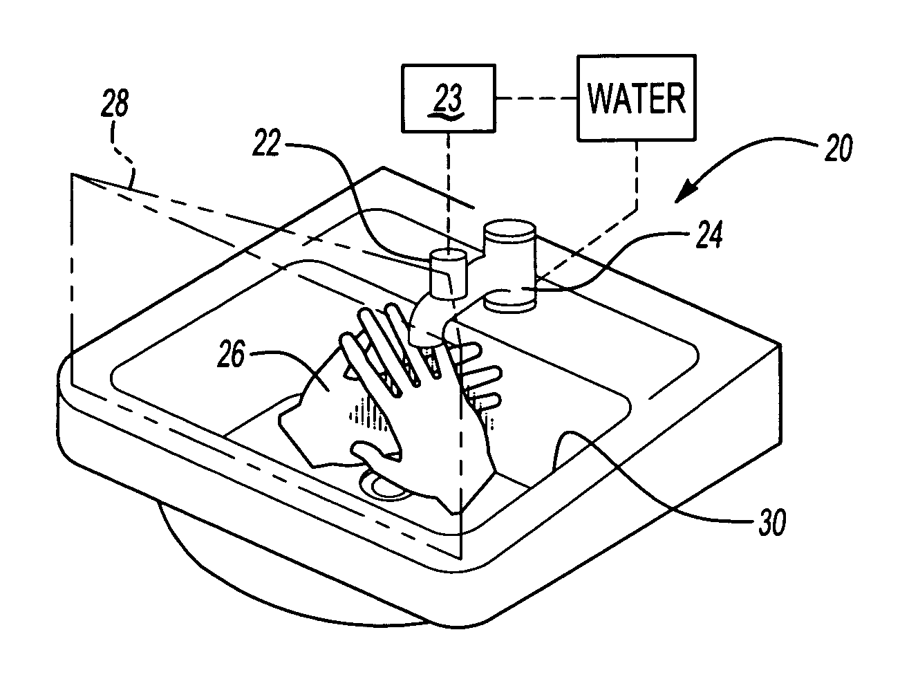 CCD camera element used as actuation detector for electric plumbing products